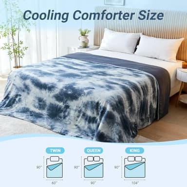 Cushious Cooling Comforter Queen Size, Summer Cooling Blankets for Hot Sleepers and Night Sweats, Lightweight Breathable Cooling Comforter Bedding for Sofa, Bed, Camping, Office - Image 9