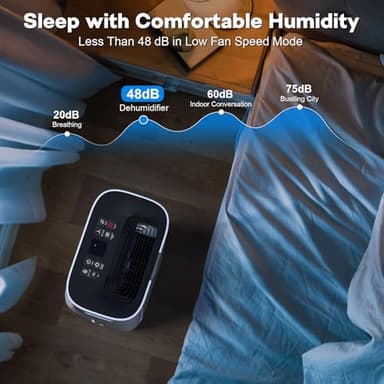 5000Sq.Ft Dehumidifier 50-80 pint for Basement and Home with Drain Hose and 1.71 Gal Water Tank, Humidity Control, 24H-Timer, Auto Defrost - Image 8