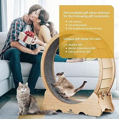 Cat Wheel, 43" L Large Cats Exercise Running Wheel, Cat Treadmill for Indoor Cats - Image 6