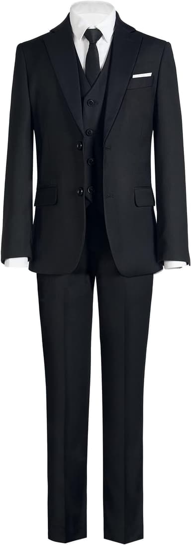 Marvelous World Boys' Formal Slim Fit Suit Set, Adjustable Waist - Image 1