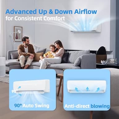 Manastin 18000BTU Mini Split Air Conditioner & Heater with Inverter, 19 SEER2 𝟐𝟑𝟎𝐕 Energy Saving AC Unit Cools Rooms up to 1250 Sq. Ft, Complete Installation Kit - Image 3