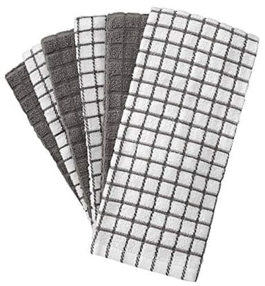 Bumble Kitchen Towels | 100% Cotton Dish Towels with Hanging Loop | 16"x 28" | 380GSM | Absorbent Kitchen Towel Set | 6 Pack, Gray - Image 2
