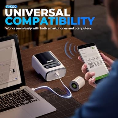 Nelko Label Maker Machine with Tape, PM220 Bluetooth Label Printer, 2 Inch Portable Thermal Printer for Small Business, Logo, Clothing, Sticker Printer for Phones & PC, with 3 Labels, White - Image 7