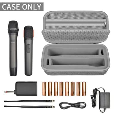 Wireless Microphone Case for JBL Wireless Two Microphone System for JBL Partybox DIY - Sized Mic Case Fits from 8.25-10.5In Handheld Dual Mic, Recivers, Audio Cable, Power Cord-Grey(Box Only) - Image 3