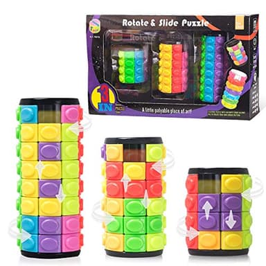 R.Y.TOYS Rotate and Slide Puzzle-Design Patent,Fidget Toys(Restore Order/Create Patterns) 8 Colors,4, 6 and 8 Layers-Detach Piece for Quick Play,Brain Teaser,Sensory Toy Gift,Easter Basket Stuffers - Image 1
