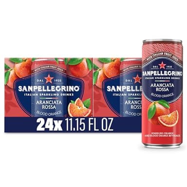 Sanpellegrino Italian Sparkling Drink Aranciata Rossa, Sparkling Orange And Blood Orange Beverage, 24 Pack Of Cans - Image 1
