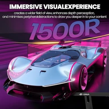 CRUA 30" Curved Gaming Monitor, 165Hz/200Hz Computer Monitor, WFHD(2560 * 1080P) 1500R VA Screen, 120% sRGB PC Monitors Support AMD FreeSync, Wall Mount Install(HDMI, DP)- Black - Image 6