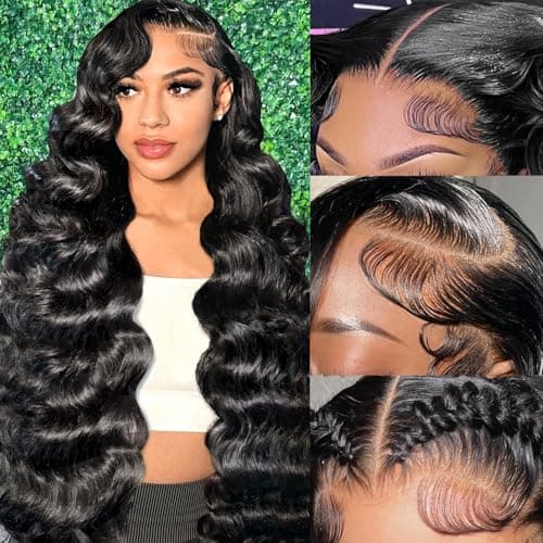 Smabuity 13x6 Body Wave Lace Front Wigs Human Hair Pre Plucked, 180% Density HD Transparent Glueless Lace Frontal Wigs with Baby Hair for Women, 26 Inch - Image 1