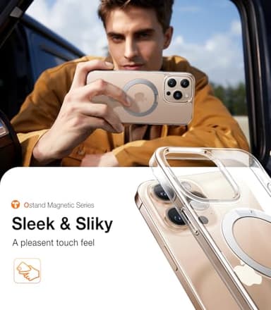 TORRAS for iPhone 16 Pro Max Case Clear with Stand, [Fit for MagSafe][Shockproof Military Grade Protection] Slim Magnetic Phone Case for iPhone 16 Pro Max 6.9" 2024 - Image 6