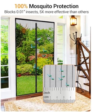SOLODOTO [2025 Upgraded Eco-Friendly Polyester] Magnetic Screen Door [Fit Door Size 36" x 80"] Door Screen Magnetic Closure Keep Bug Out, Screen Door Mesh for Front Backyard Patio Door, Black - Image 5