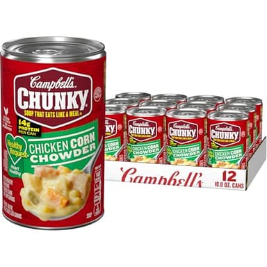 Campbell’s Chunky Soup, Healthy Request Chicken Corn Chowder Soup, 18.8 Oz Can (Case of 12) - Image 1