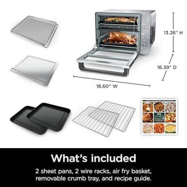 Ninja Countertop Oven Double Stack XL & Air Fryer with Pro Cook System, 12-in-1, Flexdoor, FlavorSeal, SMART FINISH with DualZone Technology, Air Fryer, Bake, Broil, Reheat, Stainless Steel, DCT651 - Image 2