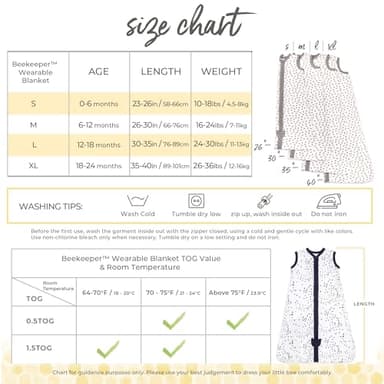 Burt's Bees Baby Beekeeper Wearable Blanket Winter, Organic Cotton Swaddle 0.5 or 1.5 TOG, Baby Infant Wearable Blanket & Essentials Shower Gift - Image 2