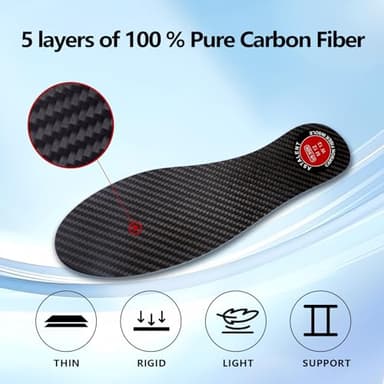 Carbon Fiber Insole 1 Pc, Rigid Thin Foot Plate Shoe Insert for Men Women, Support Turf Toe, Foot Fractures, Morton's Toe, Morton Extension, Hallux Rigidus and Limitus - Alternative to Post Op Shoe - Image 5