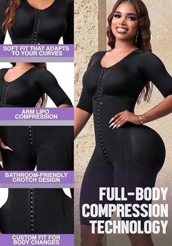 Snatched Body Fajas Colombianas | Faja Shapewear for Women with Sleeves | Stage 1 Faja Post Surgery BBL & Lipo 360 - Image 6
