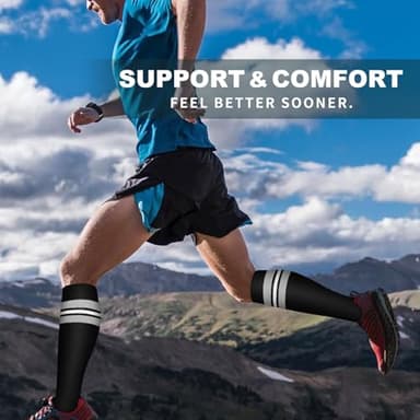 Bluemaple 6 Pack Copper Compression Socks for Women and Men Circulation-Best Support for Medical, Running,Nursing,Athletic - Image 4