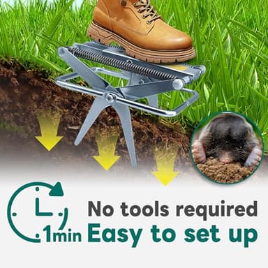 2 Pack Mole Traps,Galvanized Steel Scissor Trap,Reusable Mole Trap Killer,Easy Set Mole Eliminator Trap for Lawns - Image 3