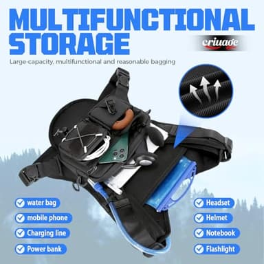 Criuage USA Original Patent Running Hydration Vest Backpack, Lightweight Chest Pack with 2.0L Water Bladder Bag Daypack for Hiking Running Cycling Race Marathon for Women Men (Black, Standard) - Image 4