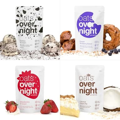 Oats Overnight Party Variety Pack - High Protein, High Fiber Breakfast Protein Shake - Gluten Free Oatmeal, Non GMO Oatmeal - Cookies & Cream, Coconut Cream Pie & More Flavors (8 Pack + Shaker Bottle) - Image 9