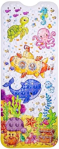 Wimaha Baby Bath Mat for Tub, 40 X 16 Inch Bathtub Mat Non Slip BPA Free for Kids, Strong Grip Shower Mat Non Slip Bath Tub Mat for Bathroom, Machine Washable - Image 2