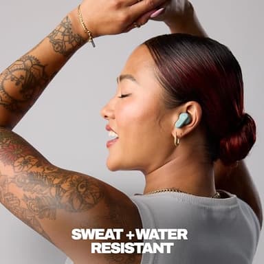 Skullcandy Dime Evo Wireless Earbuds, Bluetooth Headphones, Noise Isolating Fit, Up to 36 Hours Battery, Microphone for iPhone Android, Easy Carry with Clip-Anywhere Case - Preppy Sage - Image 4