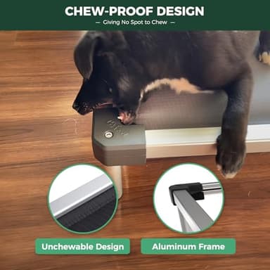 FXW TitanNest Chew-Proof Elevated Dog Bed, Raised Cot for Indoor/Outdoor/Camping Use, Durable & Washable Padded Pet Bed for Medium Dogs, 42.0" L x 27.0" W x 5.0" H, Gray - Image 3