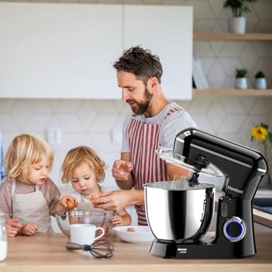 Honinst Stand Mixer, 6.5QT 10-Speed Tilt-Head Electric Stand Mixer, 3-In-1 Kitchen Mixer with Bowl, Dough Hook, Whisk and Beater, Food Mixer for Baking, Cake and Most Home Cooks, Black - Image 6