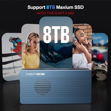 ACASIS 40Gbps M.2 NVMe SSD Enclosure, with Cooling Fan, TBU 405 Pro for M1 M2 Pro/Max, Compatible with Thunderbolt 4/3/USB3.2/3.1/3.0/2.0, M.2 Enclosure Support SSD 2280/2260/2242/2230 B+M M-Key - Image 5