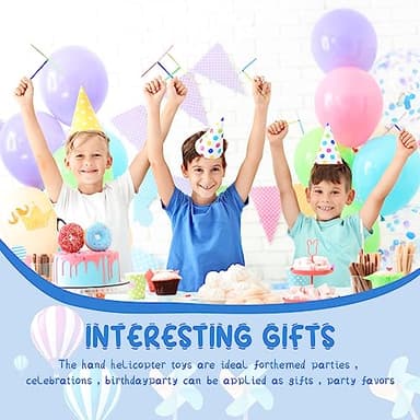 100 Pcs Flying Helicopter Toys Set, 50 Propeller+ 50 Rod,Hand Helicopter, Party Favors Outdoor Toy for Kids Ages 4-8, Gift Summer Outside Yard Activities Birthday Gifts 3 5 6 Year Old Girl Boys - Image 7