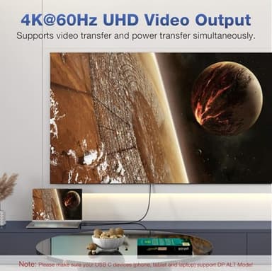 20Gbps USB C 3.2 Gen 2 Cable, Type C 4K@60Hz UHD Video 5A/240W PD3.1 Fast Charge w/E-Marker Compatible with Thunderbolt 3/4 for Phone 15Pro MacBook Pixel Dell Monitor - Image 2