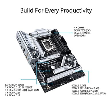 ASUS Prime Z790-A WiFi 6E LGA 1700(Intel 14th,13th&12th) ATX Motherboard (16+1 DrMOS, PCIe 5.0,DDR5,4X M.2 Slots,2.5 Gb LAN,USB 3.2 Gen 2 Front Panel Type-C, Thunderbolt 4/USB4, DP) - Image 2