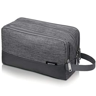 Toiletry Bag for Men Hanging Dopp Kit Water Resistant Shaving Bag Small Toiletry Bag for Traveling (Denim Grey) - Image 1