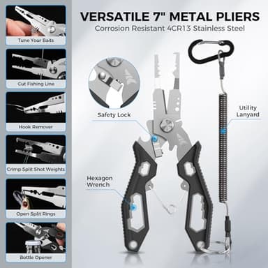 KastKing Everyday Essential Fishing Sling Bag & Tool Set, Fishing Scale & 3500-Tackle Box Waterproof, 7" Fishing Pliers, Lip Gripper - Fishing Gear and Gift for Men - Image 5