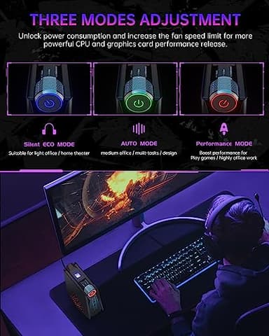 ACEMAGICIAN [Gaming PC] Ryzen Mini PC, AMD Ryzen 7 5875U(up to 4.5Ghz) 16GB DDR4 512GB NVME SSD Mini Desktop Computer, Mini Computers [WiFi6/BT5.2] [4K UHD/RGB Lights/3 Adjustable Mode PC Gaming] - Image 3