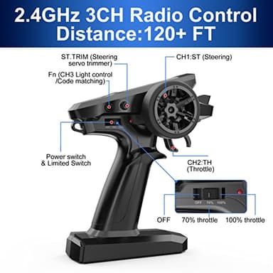 HYPER GO H16BM 1/16 RTR Brushless High Speed Electric 4X4 Off-Road Fast RC Car, Max 42mph, RC Truck, Remote Control, 2 Lipo Batteries for Adult, Compatible with 3S Lipo - Image 5