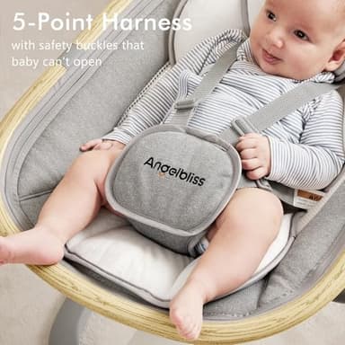 Angelbliss Baby Swing with Cry Detection, Electric Swing - Side-to-Side & 180 Rotation, for Infants & Toddlers (Grey) with 5 Speeds - Image 5