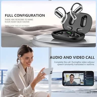 AI Translation Earbuds Real Time, 144 Language Translator Earbuds with APP Compatible with iOS & Android, Bluetooth Headphones Translating Device for Travel Business and Learning - Black - Image 3