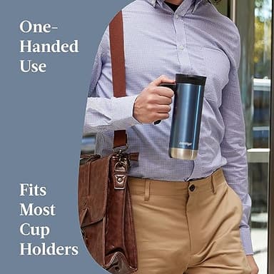 Contigo Superior 2.0 Stainless Steel Travel Mug with Handle Leak-Proof Lid Double-Wall Insulation for Hot & Cold Beverages, 20oz ,Dark Ice, Ideal for Commuting and Travel - Image 4