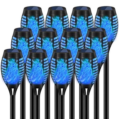 Uni PNR Solar Torch Lights for Garden Decor, 12 Pack 12 LED Solar Lights for Outside & 20.5'' Waterproof Solar Lights, Flame Torch Solar Lights Outdoor for Patio Path Yard Decorations - Image 1