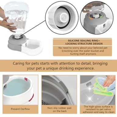 STALTWO 1.58 Gallon Automatic Dog Water Bowl Dispenser, Large Capacity Water Feeder for Cats and Dogs, BPA-Free, 1.58 Gallon Grey - Image 4