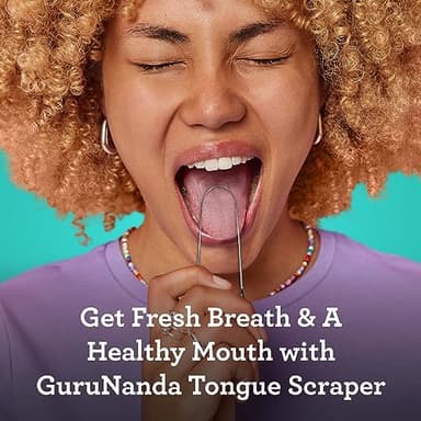 GuruNanda Tongue Scraper for Adults (2 Pack) with Travel Case, 420 Medical-grade 100% Stainless Steel Tongue Cleaner, Aids in Fresh Breath & Oral Care - Image 6