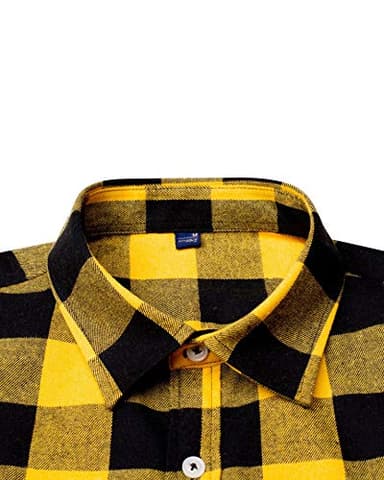 Alimens & Gentle Men's Flannel Plaid Shirt Casual Fall Clothes Work Button Down Shirts - Image 2