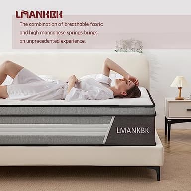 LMANKBK King Mattress, 14 Inch Innerspring Hybrid Mattresses in a Box with Gel Memory Foam, Individually Wrapped Encased Coil Pocket Spring Mattress, Pressure Relief, Medium Firm Support,76"*80"*14"… - Image 2
