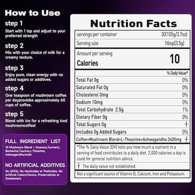 SUNDAFONE Mushroom Coffee 12 Adaptogenic Instant Coffee - Image 4