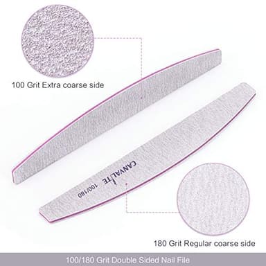 Canvalite 100 PCS Nail File Professional Nail Files Reusable Double Sided Emery Board(100/180 Grit) Nail Styling Tools for Home and Salon Use - Image 3