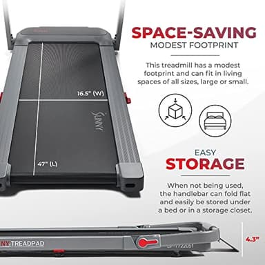 Sunny Health & Fitness HELIUS LITE Premium Dual Mode Walking/Running Treadmill with Advanced Brushless Technology & Exclusive SunnyFit App Enhanced Bluetooth Connectivity - Image 3