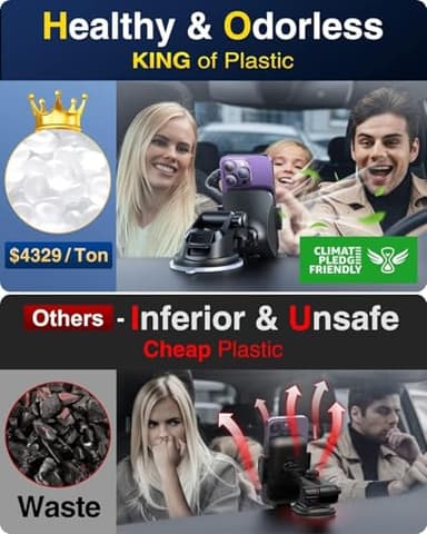[True Anti-Vibration] Car Phone Holder VANMASS【2025 Ultimate Military-Grade Upgraded】Suction Cell Mount Truck Stand Cradle for Dashboard Windshield Vent for iPhone 16 Pro Max 15 14 13 Samsung Android - Image 5