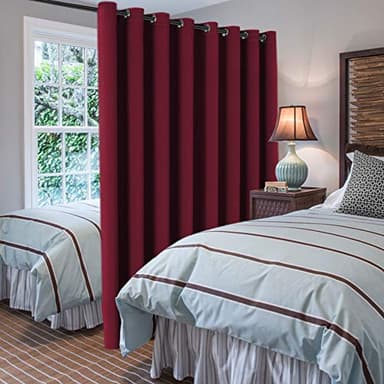 H.VERSAILTEX Thermal Insulated Grommet Blackout Curtains for Christmas & Thanksgiving Gift, Sliding Door Patio Door Curtains, Living Room Divider Curtains (1 Panel, 8.5ft Wide by 7ft Long) - Burgundy - Image 2