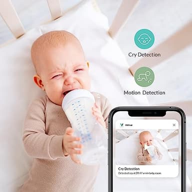 NETVUE Upgraded Baby Camera Monitor Video - 5000mAh Baby Monitor with Camera and Audio, 5" Display, 4 in 1 Bracket Meets The Needs in All Scenarios, Smart Phone App, Cry Detection - Image 3