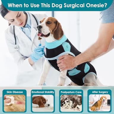 AOFITEE Dog Recovery Suit, Soft Recovery Suit for Female Male Dogs, Anti-Licking Dog Onesie for Abdominal Wounds, Dog Surgery Recovery Suit After Spay Neuter, Substitute Cone & Collar Dog Bodysuit, L - Image 5